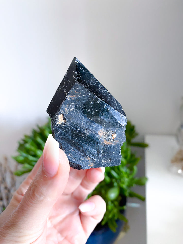 Black Tourmaline Top Polish #11 - Get Exact Crystal Shown