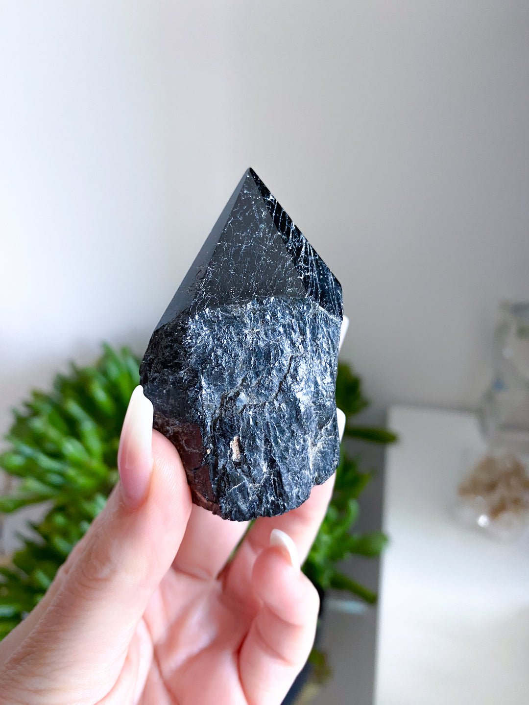 Black Tourmaline Top Polish #11 - Get Exact Crystal Shown