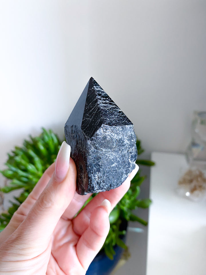 Black Tourmaline Top Polish #11 - Get Exact Crystal Shown