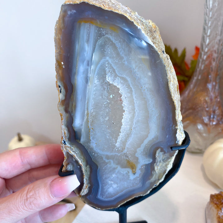 Large Druzy Agate Slab on Stand 