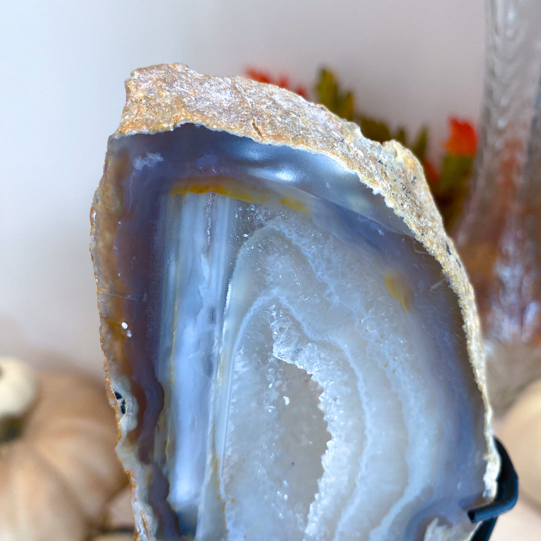 Large Druzy Agate Slab on Stand 