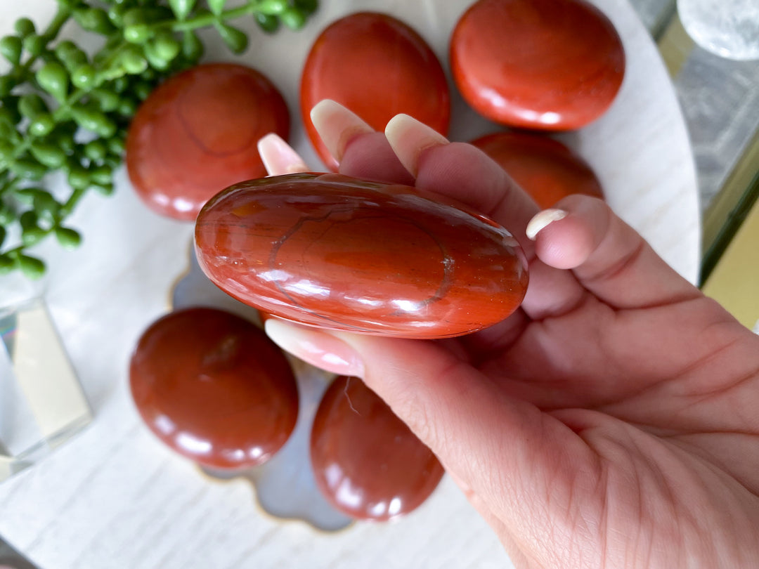 Red Jasper Palm Stone: Grounding