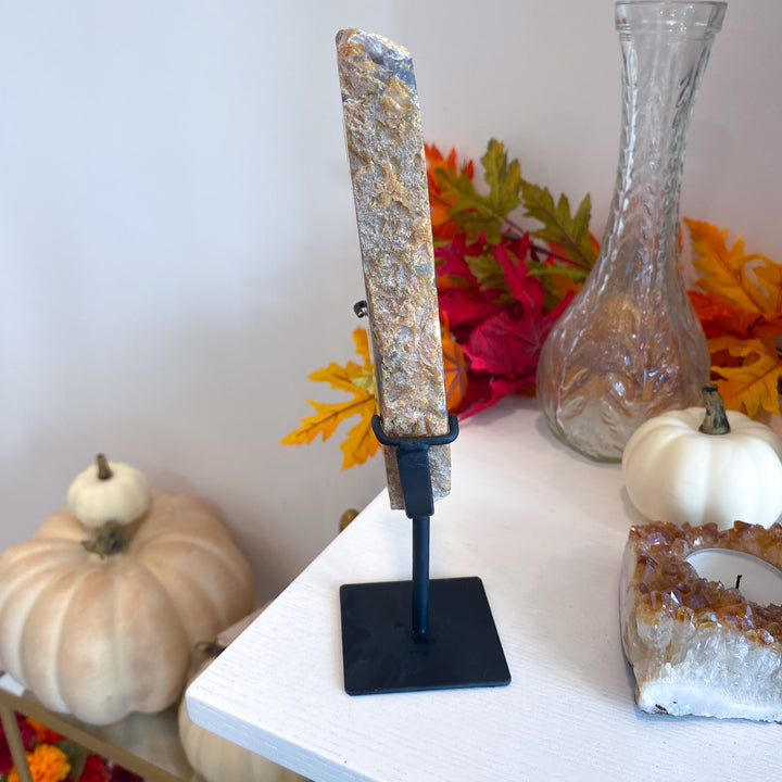 Large Druzy Agate Slab on Stand 