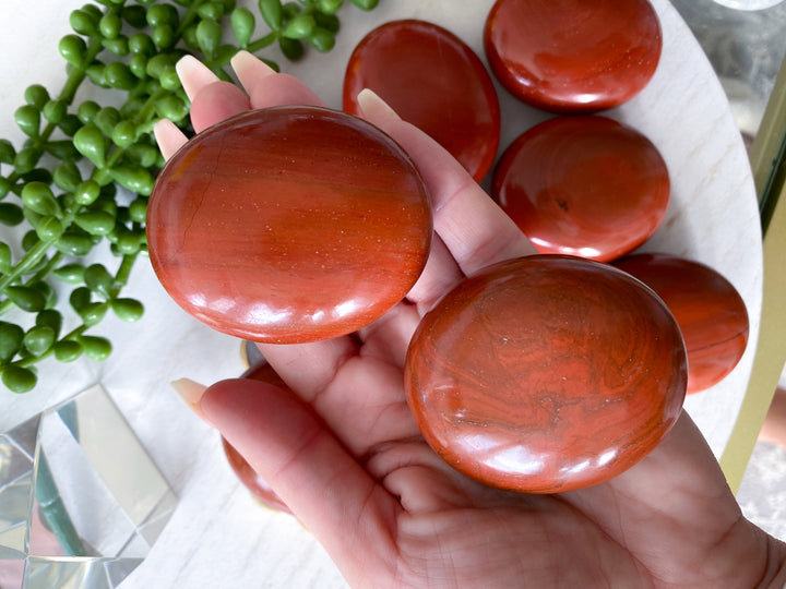 Red Jasper Palm Stone: Grounding