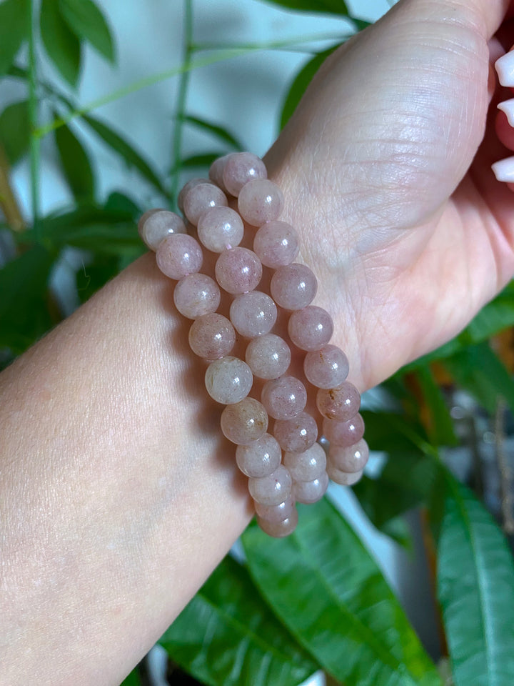 Strawberry Quartz Bracelet - 6mm or 8mm