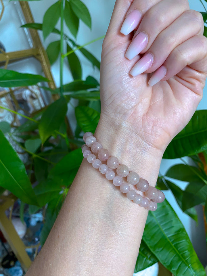 Strawberry Quartz Bracelet - 6mm or 8mm
