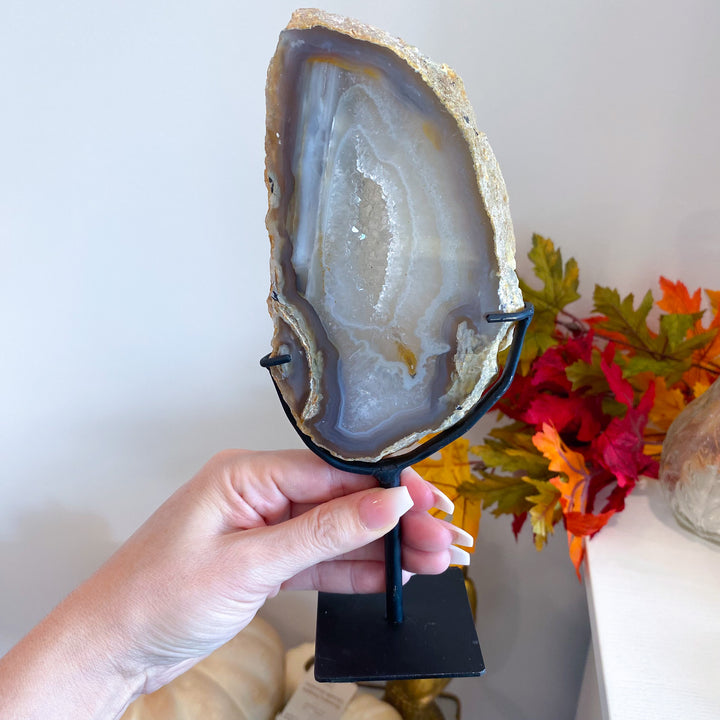 Large Druzy Agate Slab on Stand 