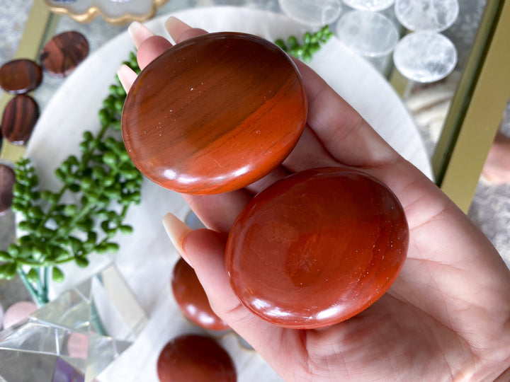 Red Jasper Palm Stone: Grounding