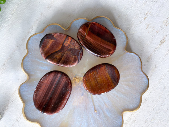 Red Tigers Eye Worry Stone