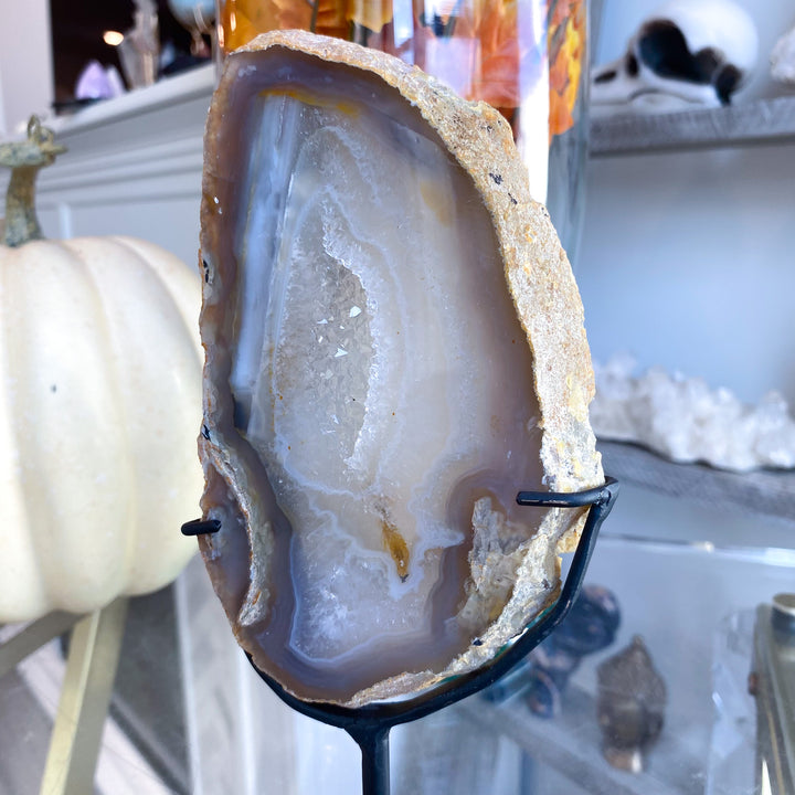 Large Druzy Agate Slab on Stand 