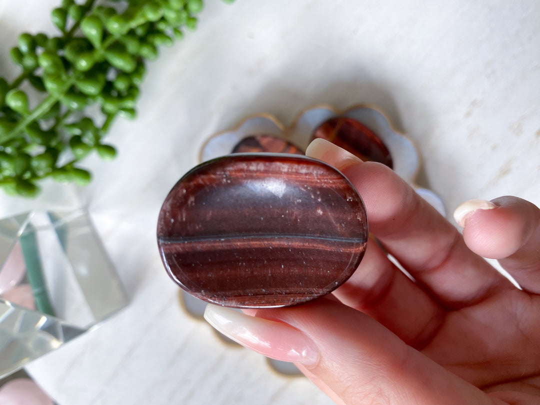 Red Tigers Eye Worry Stone
