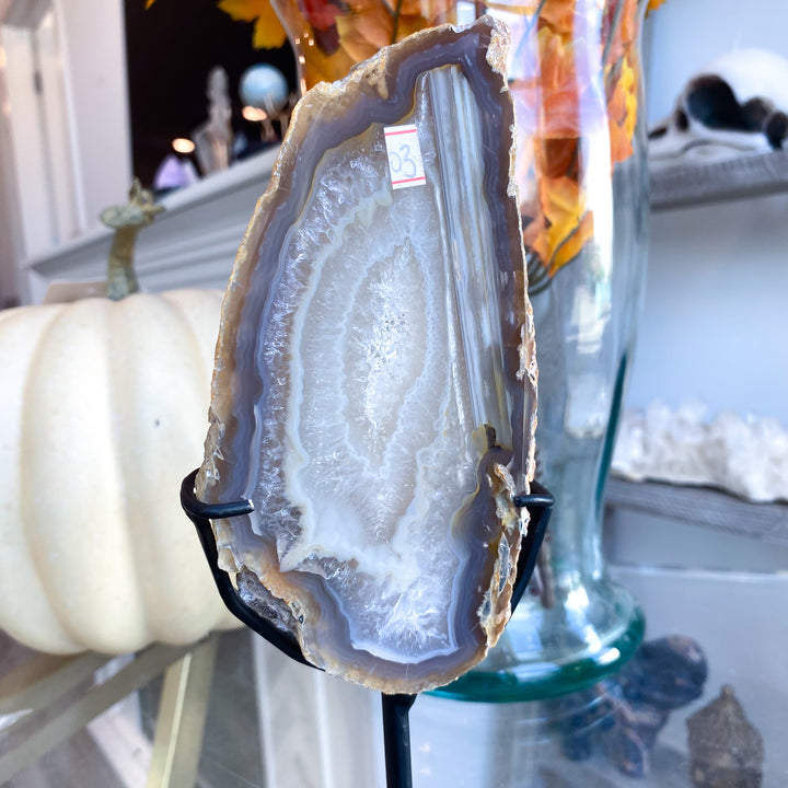 Large Druzy Agate Slab on Stand 