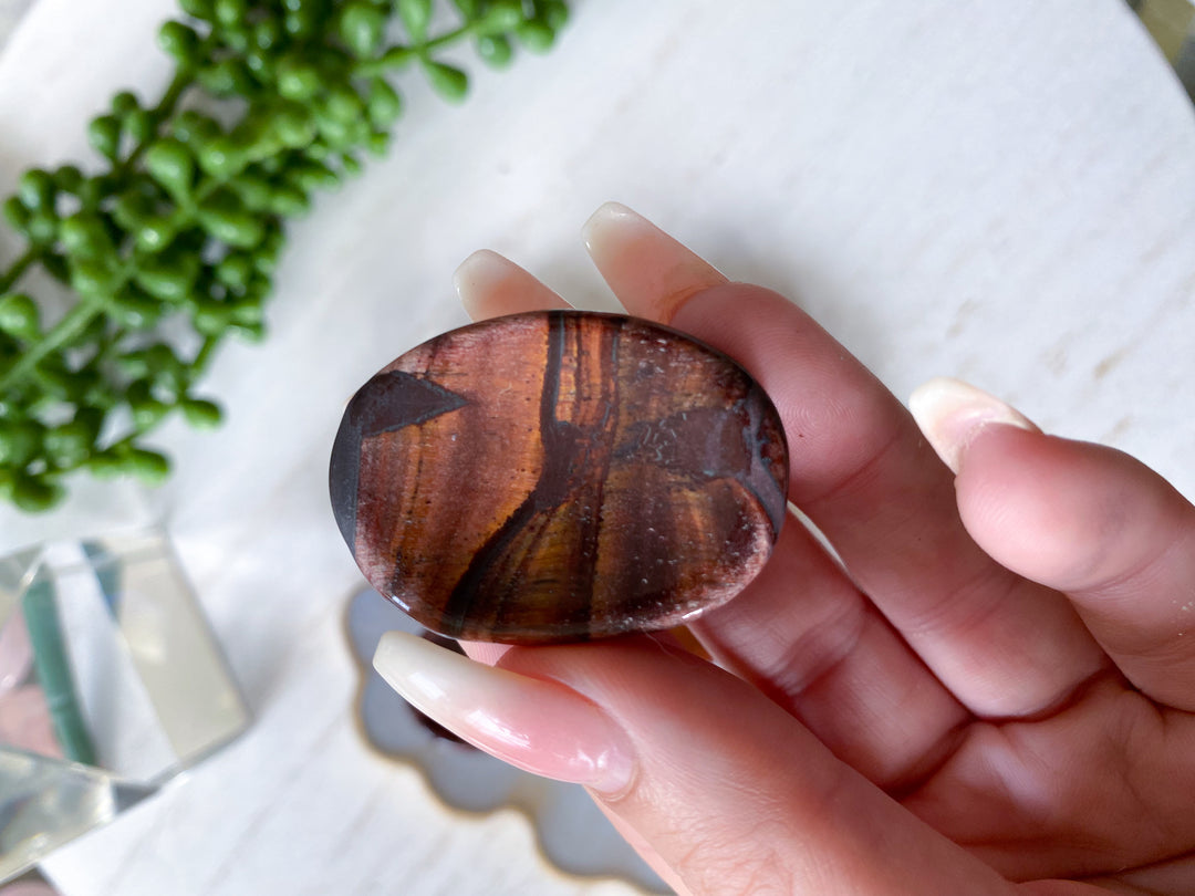 Red Tigers Eye Worry Stone