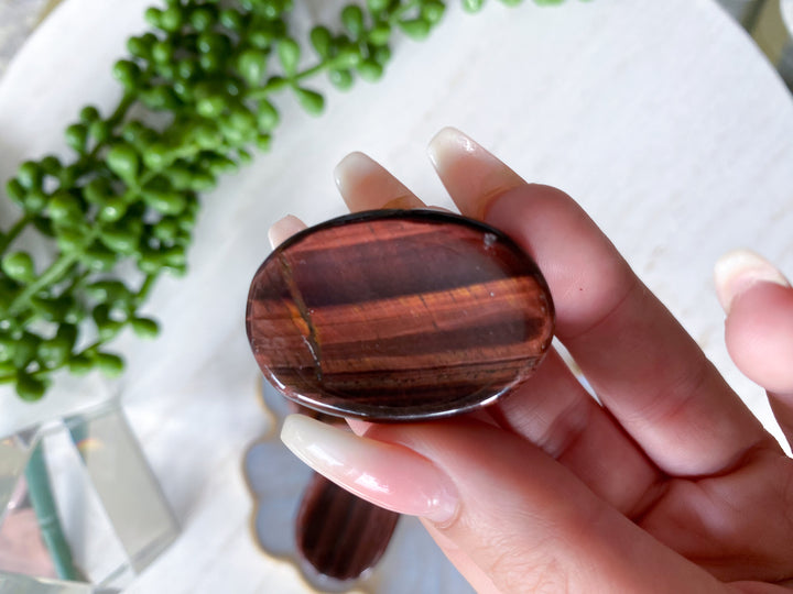 Red Tigers Eye Worry Stone