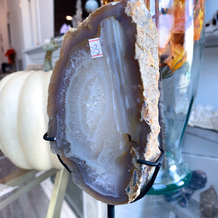Large Druzy Agate Slab on Stand 