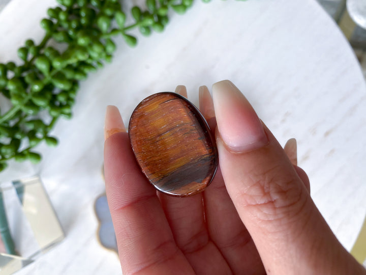 Red Tigers Eye Worry Stone