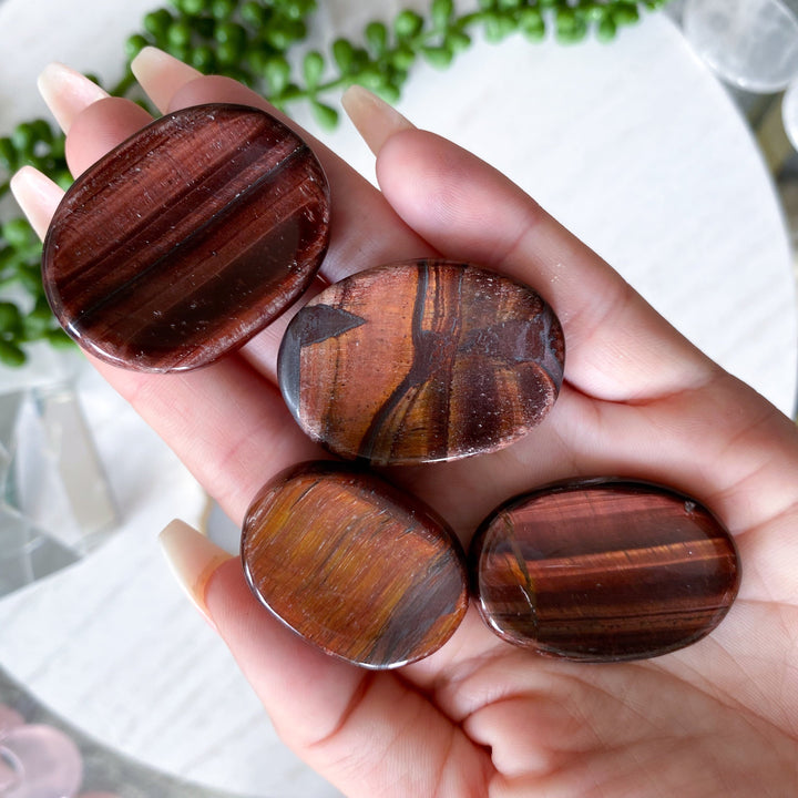 Red Tigers Eye Worry Stone
