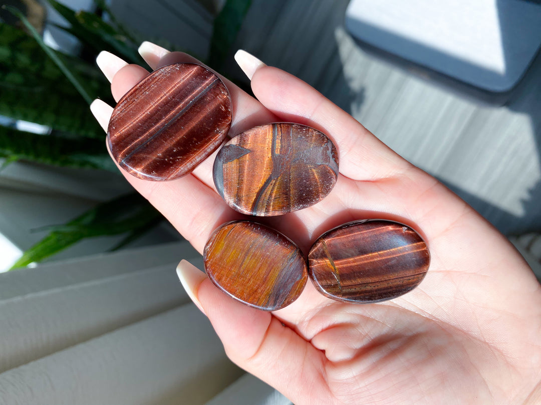 Red Tigers Eye Worry Stone