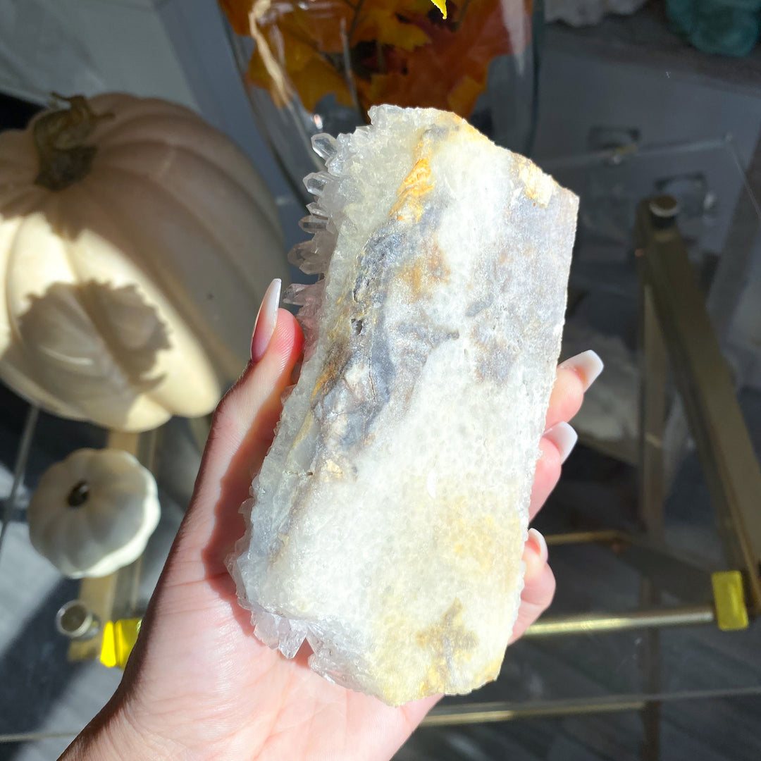 Clear Quartz Cluster on Stand 