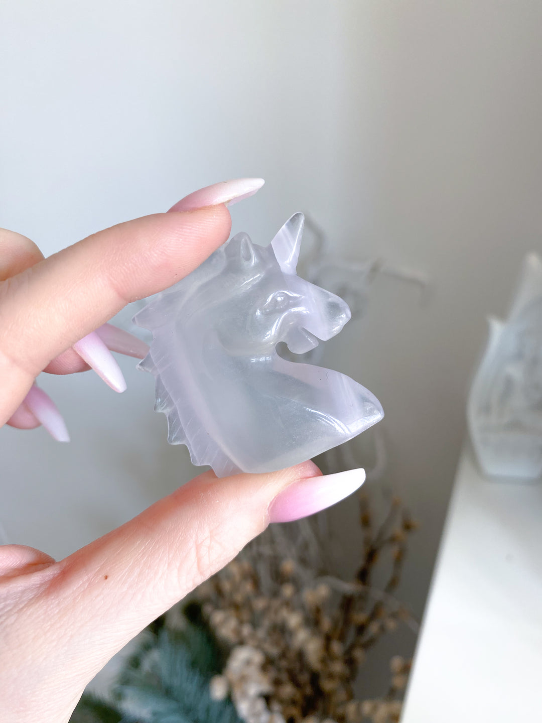 Pale Pastel Rainbow Unicorn Carving