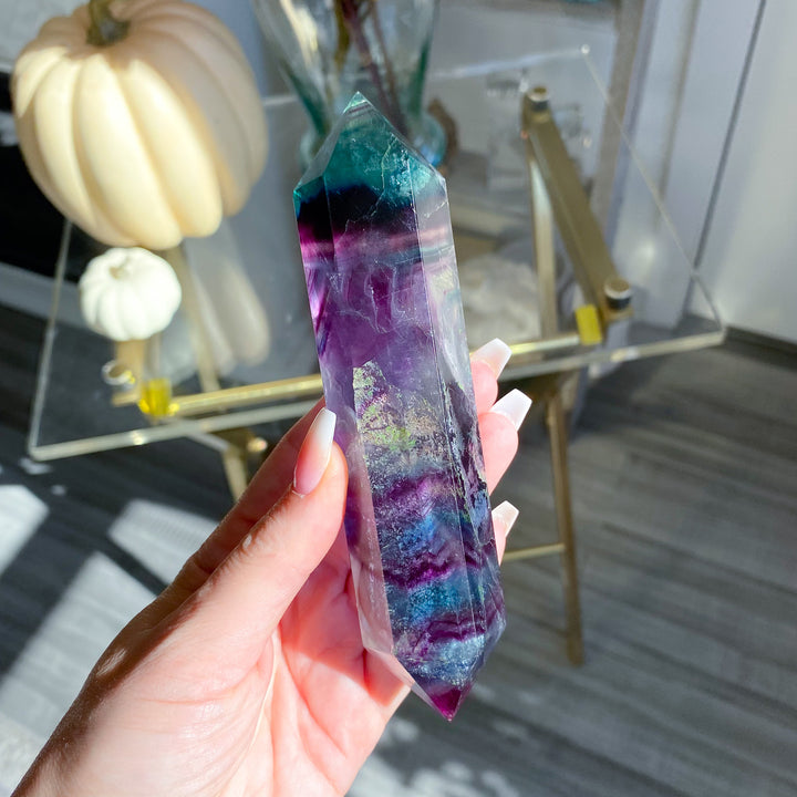 Rainbow Fluorite Double Terminated Wand 