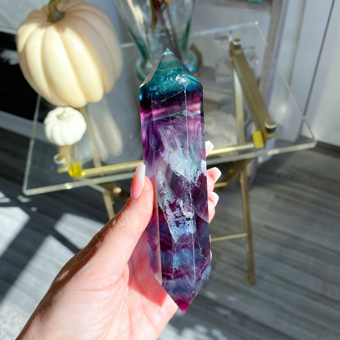 Rainbow Fluorite Double Terminated Wand 