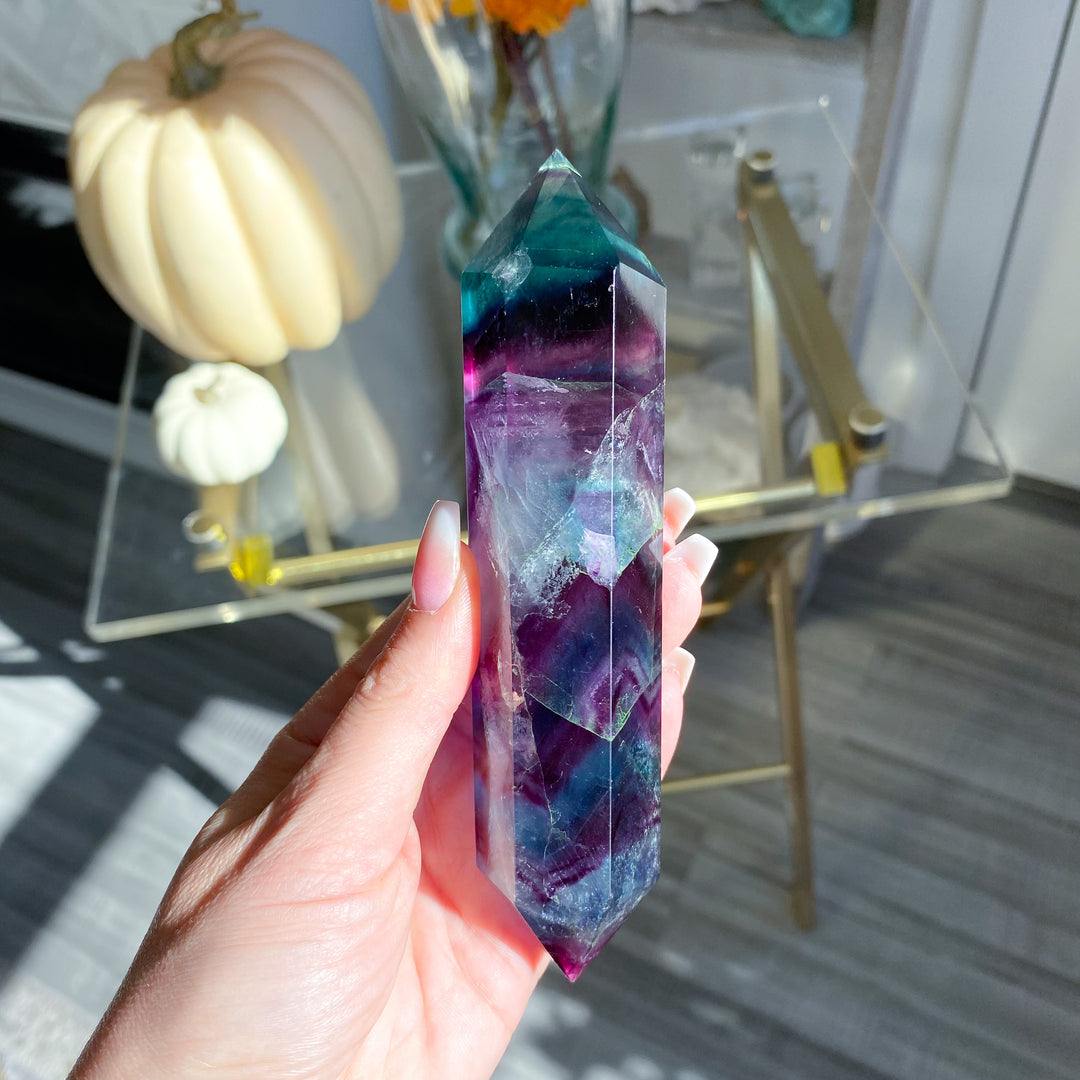 Rainbow Fluorite Double Terminated Wand 