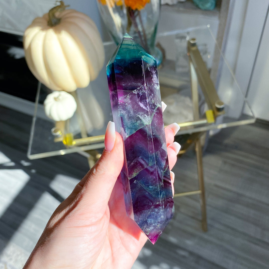 Rainbow Fluorite Double Terminated Wand 