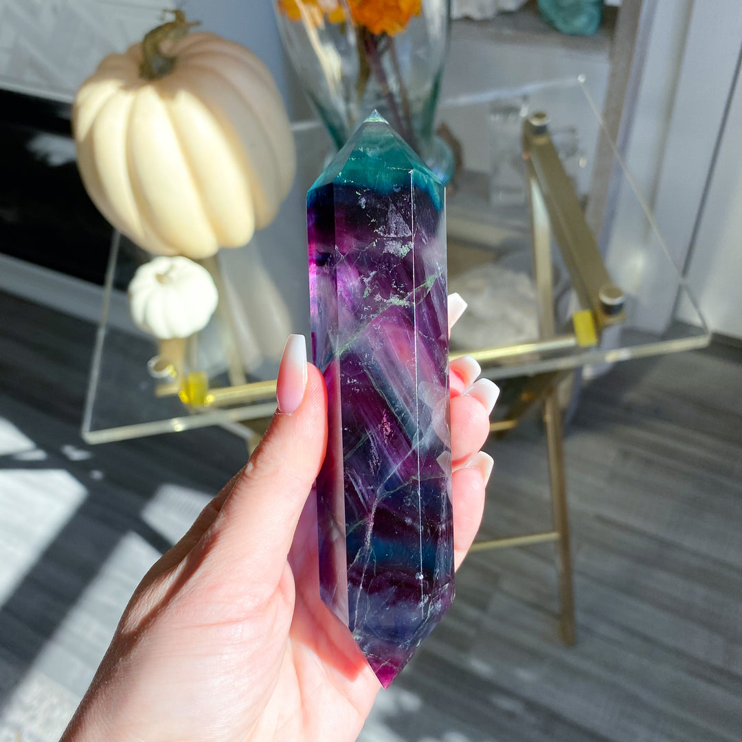 Rainbow Fluorite Double Terminated Wand 