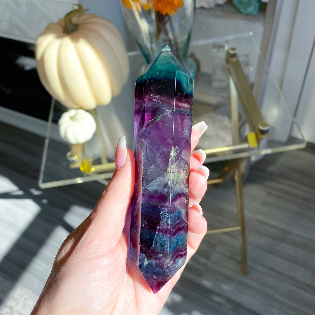 Rainbow Fluorite Double Terminated Wand 