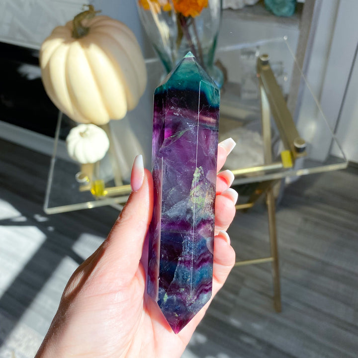 Rainbow Fluorite Double Terminated Wand 
