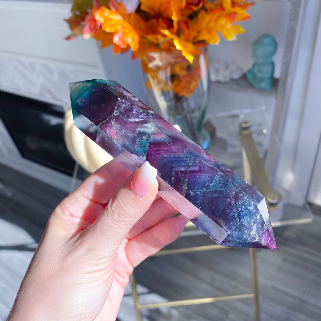 Rainbow Fluorite Double Terminated Wand 
