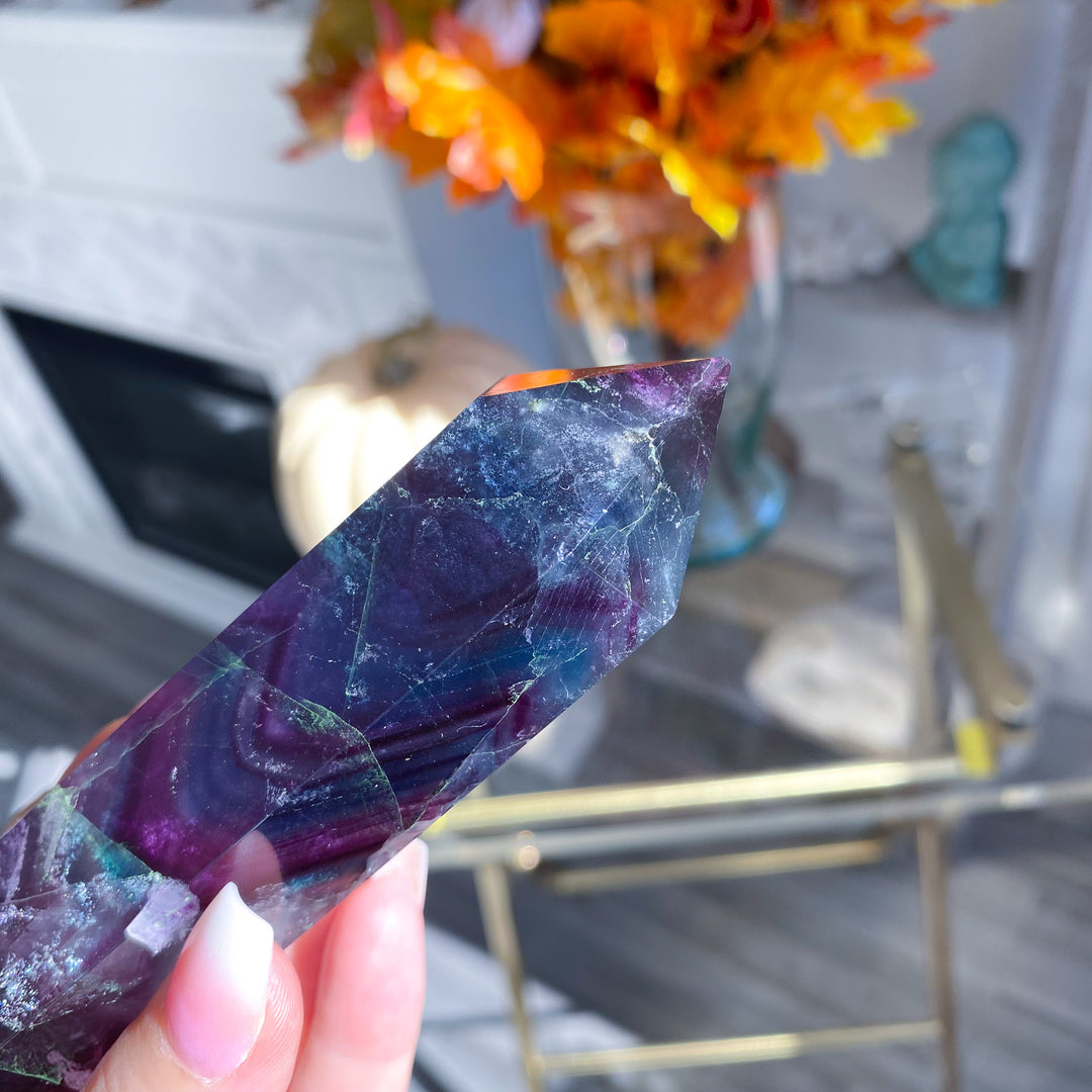 Rainbow Fluorite Double Terminated Wand 