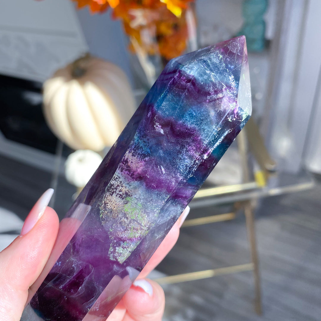 Rainbow Fluorite Double Terminated Wand 