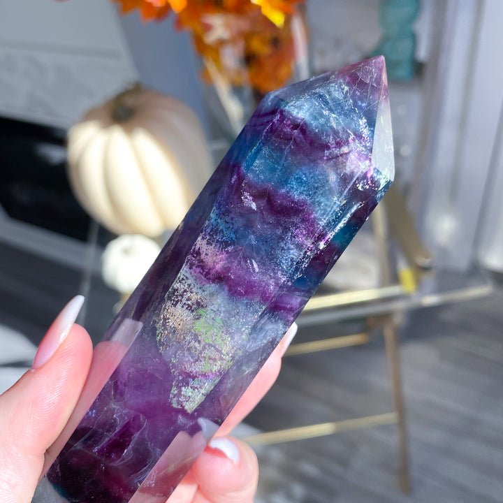 Rainbow Fluorite Double Terminated Wand 