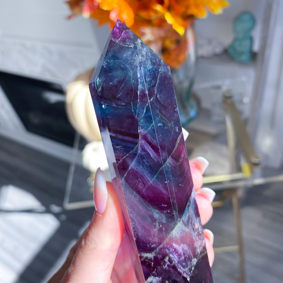 Rainbow Fluorite Double Terminated Wand 