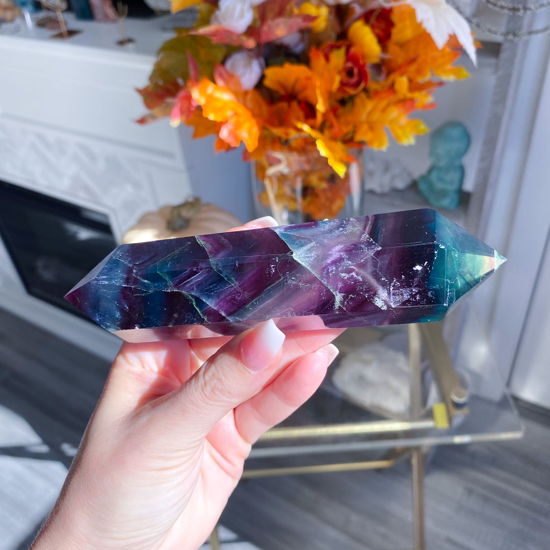 Rainbow Fluorite Double Terminated Wand 