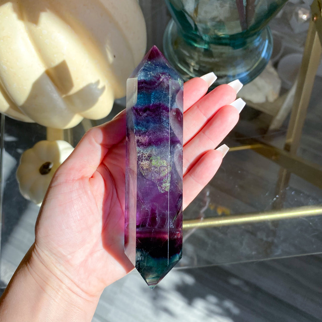 Rainbow Fluorite Double Terminated Wand 