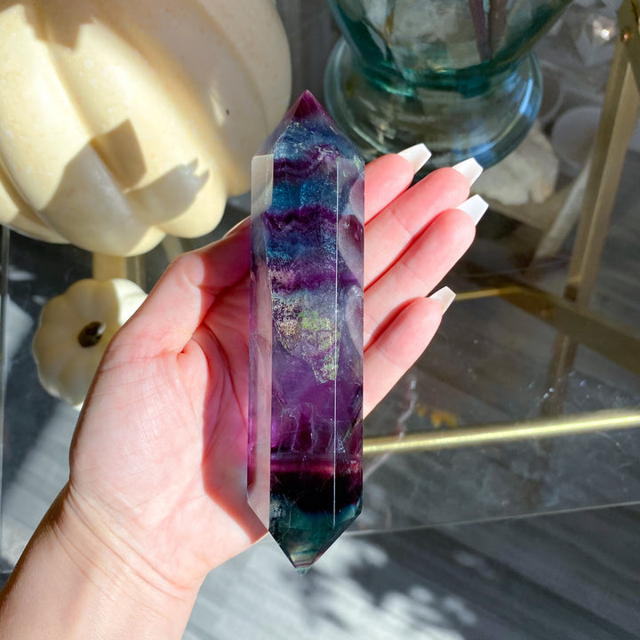 Rainbow Fluorite Double Terminated Wand 