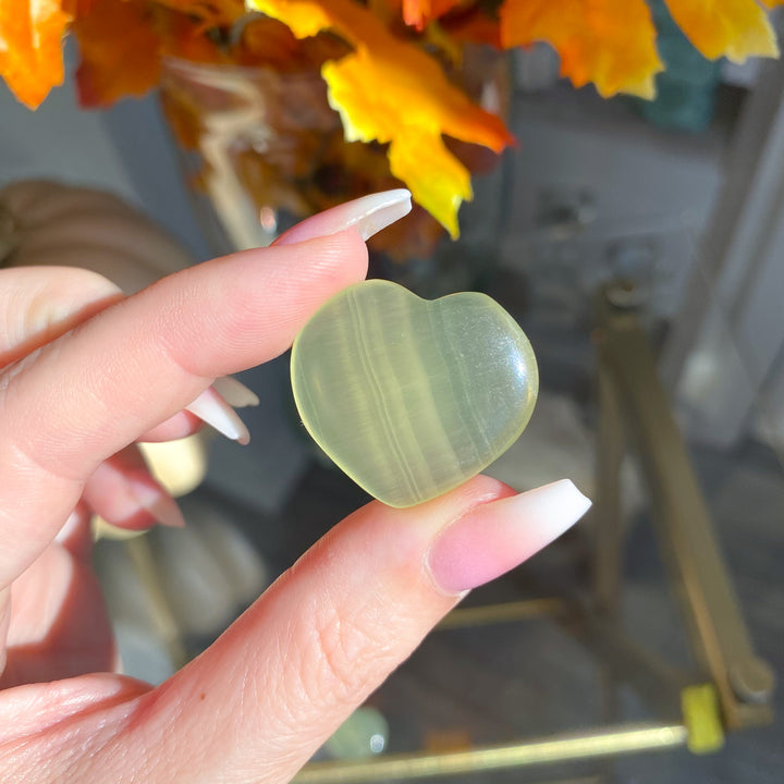 Small Green Candy Fluorite Heart