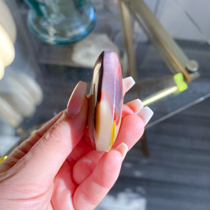 Small Red and Mustard Mookaite Palm Stone 