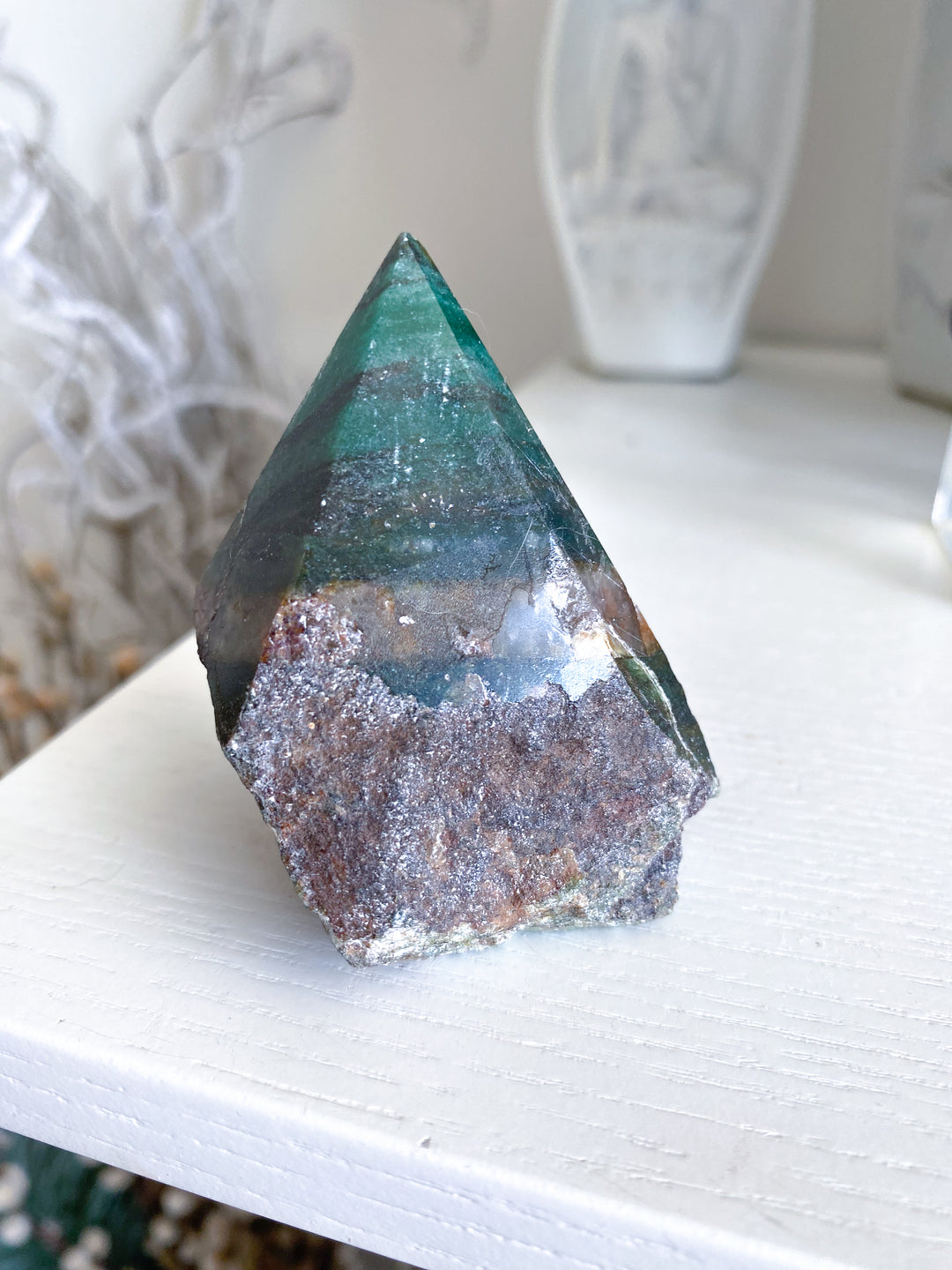 Quartz, Hematite and Green Aventurine Top Polish Point #6
