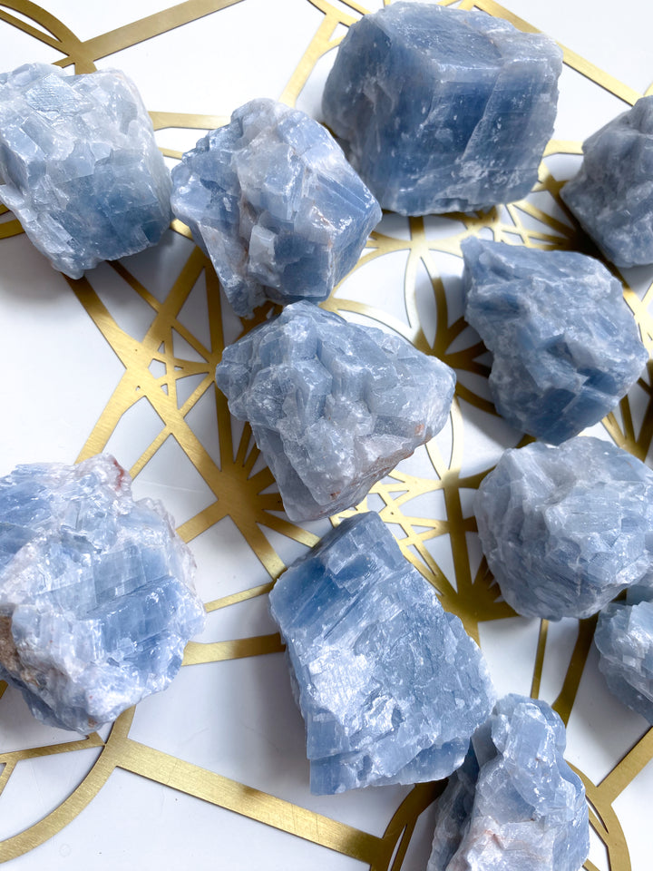 Blue Calcite Gummy Chunk - Raw Blue Calcite