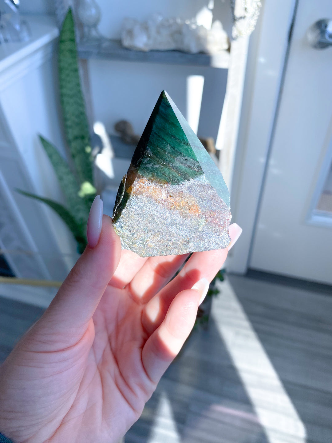 Quartz, Hematite and Green Aventurine Top Polish Point #6