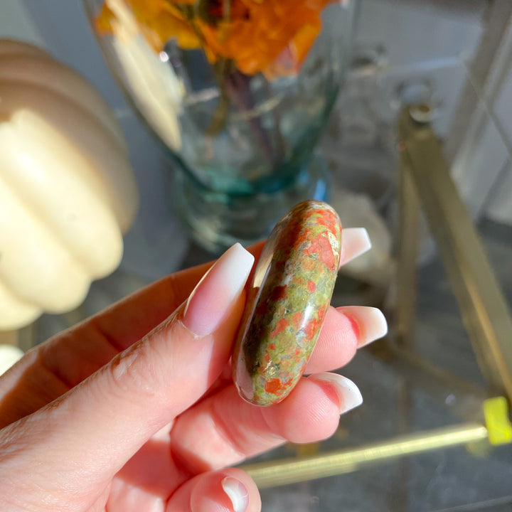 Imperfect Flower Unakite Mini Palm Stone 
