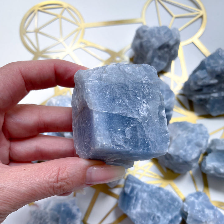 Blue Calcite Gummy Chunk - Raw Blue Calcite