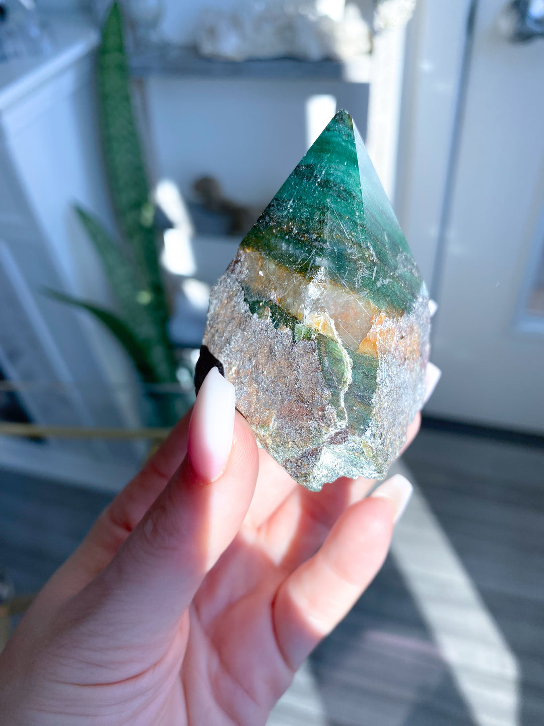 Quartz, Hematite and Green Aventurine Top Polish Point #6