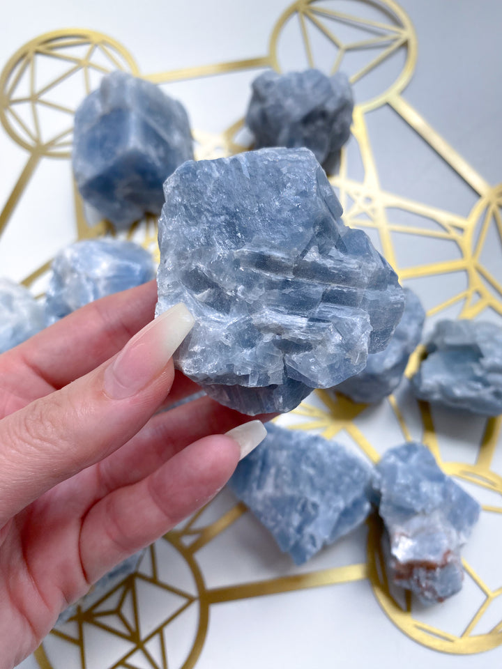 Blue Calcite Gummy Chunk - Raw Blue Calcite