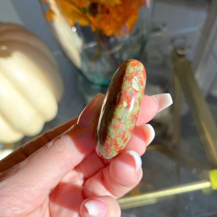 Imperfect Flower Unakite Mini Palm Stone 