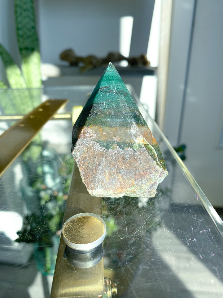 Quartz, Hematite and Green Aventurine Top Polish Point #6